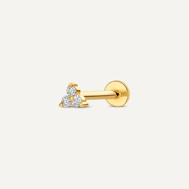 Złoto 750 z diamentami Mini Diamond Lotus Piercing (0.02 ct) - 1