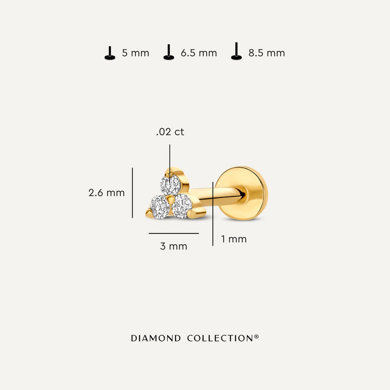 Diamant Lotus Drievoudige Piercing Set (0.04 ct)