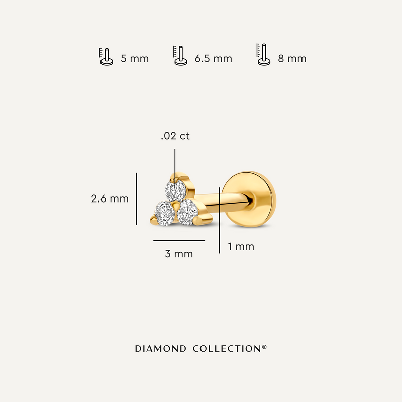 Diamant Lotus Drievoudige Piercing Set (0.04 ct)