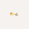 14 Karat Gold with Diamonds Mini Diamond Lotus Piercing (0.02 ct) - 1