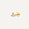 14 Karaat Goud met Diamanten Mini Diamant Lotus Piercing (0.02 ct) - 1