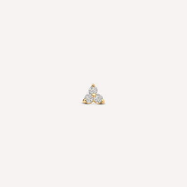 14 Karaat Goud met Diamanten Mini Diamant Lotus Piercing (0.02 ct) - 5