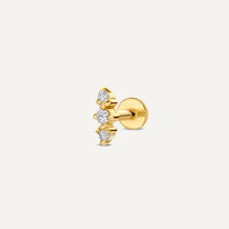 Drievoudige Diamant Staaf Piercing (0.02 ct)