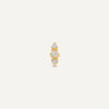 14 Karaat Goud met Diamanten Drievoudige Diamant Staaf Piercing (0.02 ct) - 5