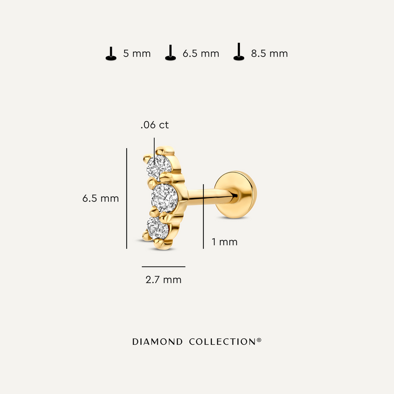 Piercing Courbe Bar Diamant (0.06 ct)