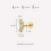 18 Karat Gold with Diamonds Diamond Curved Bar Piercing (0.06 ct) - 8