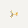 14 Karat Gold with Diamonds Diamond Curved Bar Piercing (0.06 ct) - 1