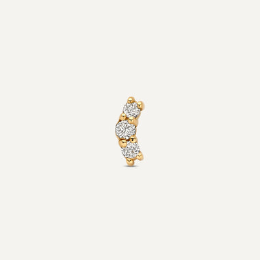 14 Karat Gold with Diamonds Diamond Curved Bar Piercing (0.06 ct) - 5
