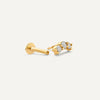 14 Karat Gold with Diamonds Diamond Curved Bar Piercing (0.06 ct) - 7