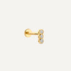 14 Karat Gold with Diamonds Threaded Diamond Bezel Set Piercing (0.03 ct) - 1