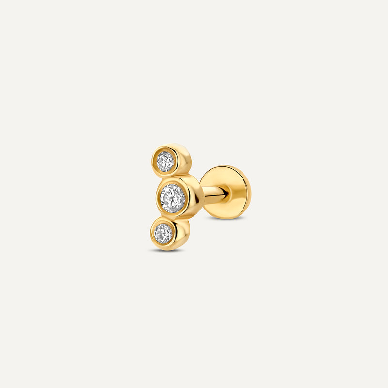Diamond Bezel Set Curved Piercing (0.03 ct)
