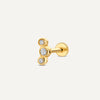 14 Karaat Goud met Diamanten Diamant Bezel Set Gebogen Piercing (0.03 ct) - 1