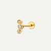 18 Quilates de Oro con Diamantes Piercing Curvado con Diamantes en Engaste Cerrado (0.03 ct) - 1