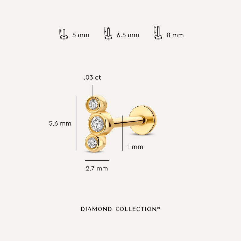 Diamond Bezel Set Curved Piercing (0.03 ct)