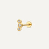 585er Gold mit Diamanten Diamant Bezel Set Gebogenes Piercing (0.03 ct) - 1