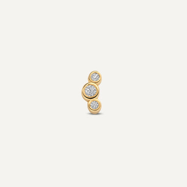 585er Gold mit Diamanten Diamant Bezel Set Gebogenes Piercing (0.03 ct) - 5