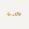 585er Gold mit Diamanten Diamant Bezel Set Gebogenes Piercing (0.03 ct) - 7
