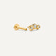 Diamant Bezel Set Gebogenes Piercing (0.03 ct)