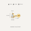 Or 14 Carats avec Diamant Piercing Poire Diamant (0.04 ct) - 6