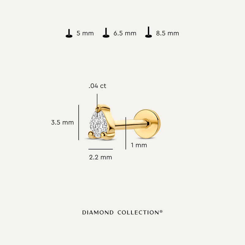 Piercing Poire Diamant (0.04 ct)