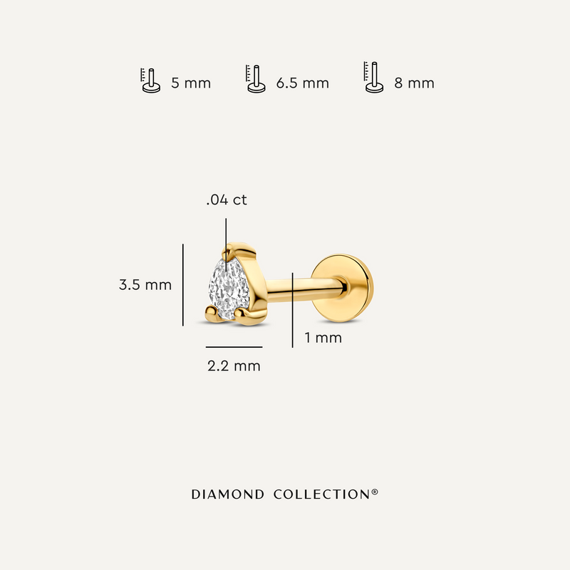 Diamond Pear Cut Piercing (0.04 ct)