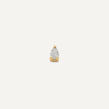 14 Karaat Goud met Diamant Diamant Pear Cut Piercing (0.04 ct) - 5