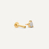 14 Karaat Goud met Diamant Diamant Pear Cut Piercing (0.04 ct) - 6