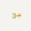 14 Quilates de Oro con Diamantes Piercing de Diamante Baguette 0.05 ct - 1