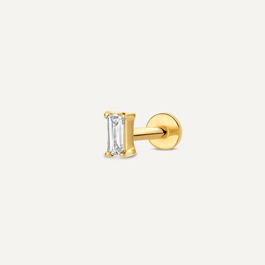 14 Quilates de Oro con Diamantes Piercing de Diamante Baguette 0.05 ct - 1