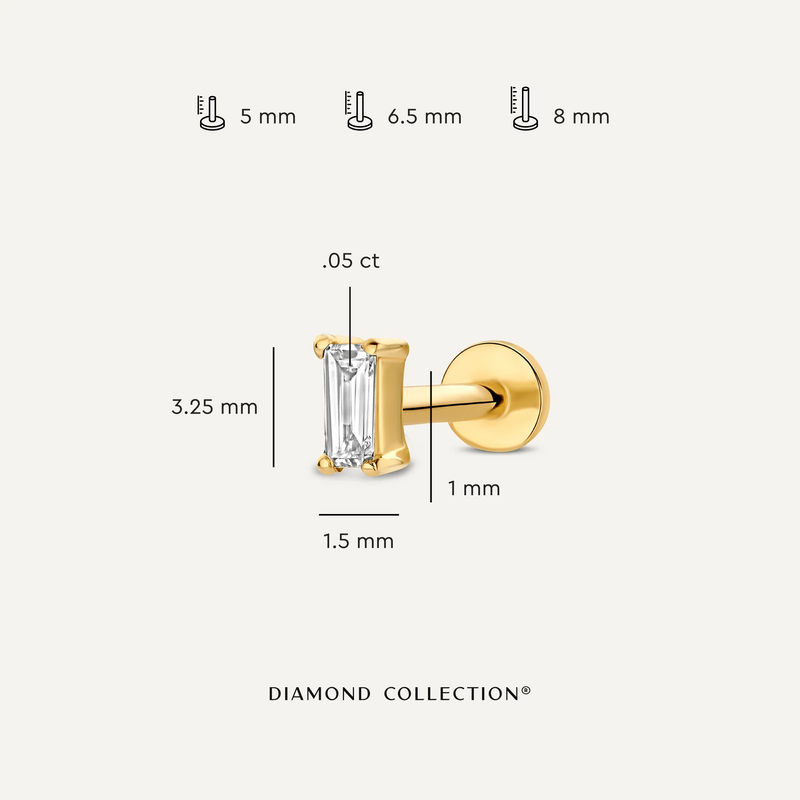 Diamond Baguette Piercing 0.05 ct