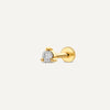 14 Karat Gold with Diamond Three Prong Diamond Piercing (0.05 ct) - 1