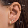 14 Karat Gold with Diamond Three Prong Diamond Piercing (0.05 ct) - 7