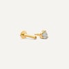 14 Karat Gold with Diamond Three Prong Diamond Piercing (0.05 ct) - 5