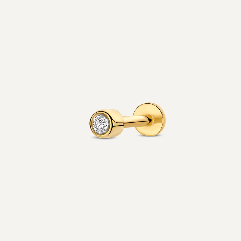 Piercing Bezel Set Diamante Talla Round (0.03 ct)