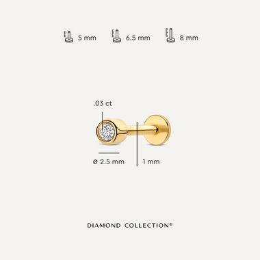 18 Karat Gold with Diamond Diamond Bezel Set Round Cut Piercing (0.03 ct) - 7