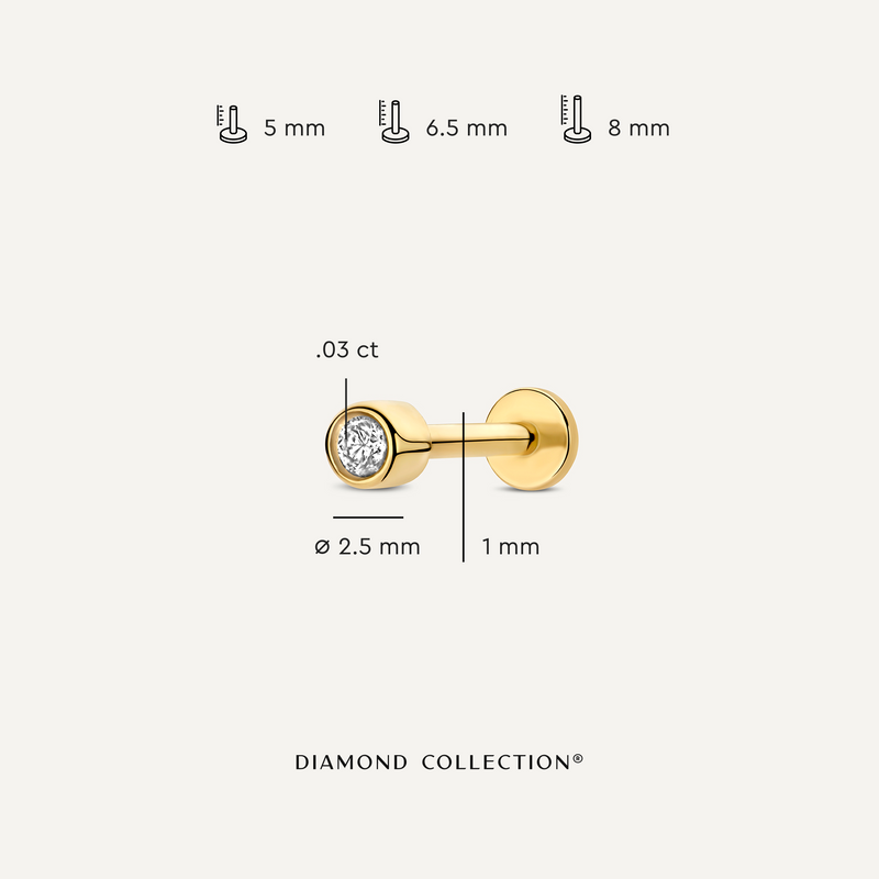 Diamond Bezel Set Round Cut Piercing (0.03 ct)