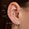 14 Karaat Goud met Diamant Diamant Bezel Set Round Cut Piercing (0.03 ct) - 9