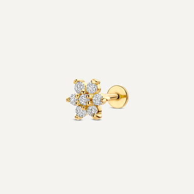 14 Karat Gold with Diamonds Diamond Flower Piercing (0.10 ct) - 1