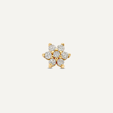 14 Karat Gold with Diamonds Diamond Flower Piercing (0.10 ct) - 4