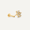 14 Karat Gold with Diamonds Diamond Flower Piercing (0.10 ct) - 6