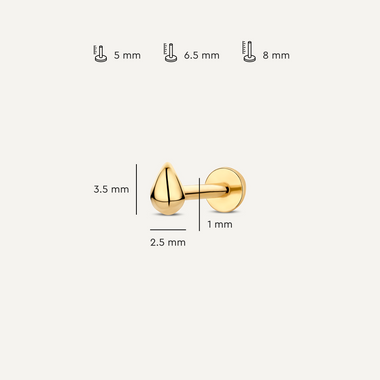 14 Karat Gold Bolletjes Duo Piercing Set - 6