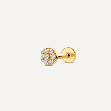 Oro 14 Carati con Diamanti Pavé Diamante Piercing Rotondo (0.04 ct) - 1