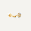 14 Karaat Goud met Diamanten Pavé Diamant Ronde Piercing (0.04 ct) - 8
