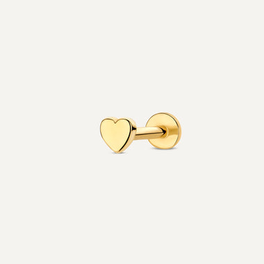 14 Karaat Goud Hart Piercing - 1