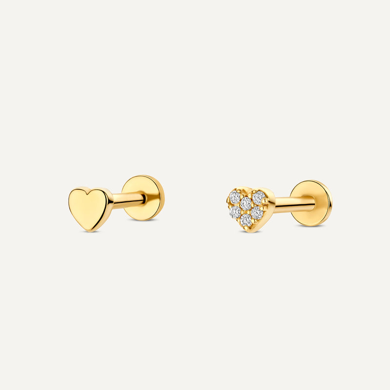 Set de Piercing Cœur Diamant (0.02 ct)