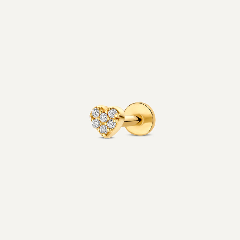 Piercing Corazón Pavé de Diamantes (0,02 ct)