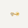 14 Karat Gold with Diamonds Pavé Diamond Heart Piercing (0.02 ct) - 1