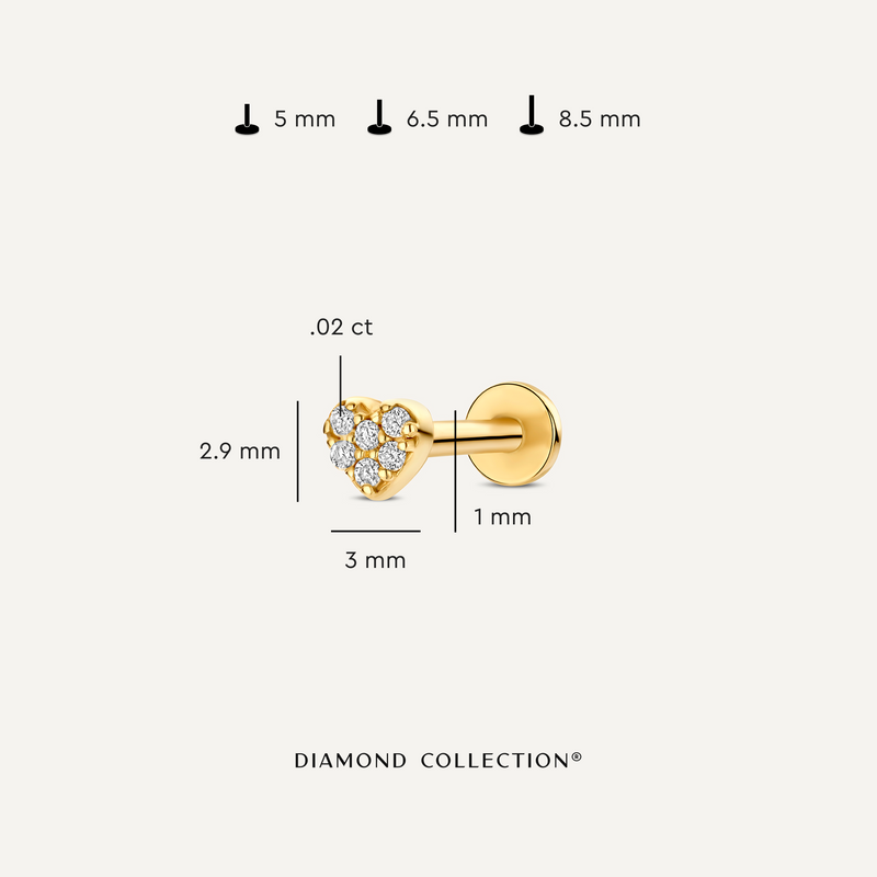 Diamant Herz Piercing Set (0.02 ct)