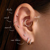 14 Karaat Goud met Diamanten Pavé Diamant Hart Piercing (0.02 ct) - 8