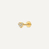 14 Karaat Goud met Diamanten Pavé Diamant Hart Piercing (0.02 ct) - 1